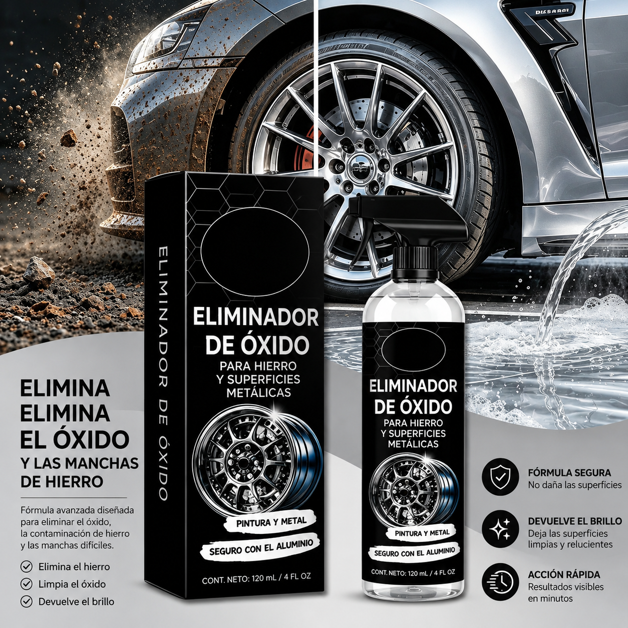 Limpiador de óxido para automóviles